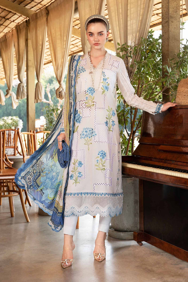 MPT-2501-A I 3 Piece Unstitched Printed Lawn Suit M Prints I Maria B