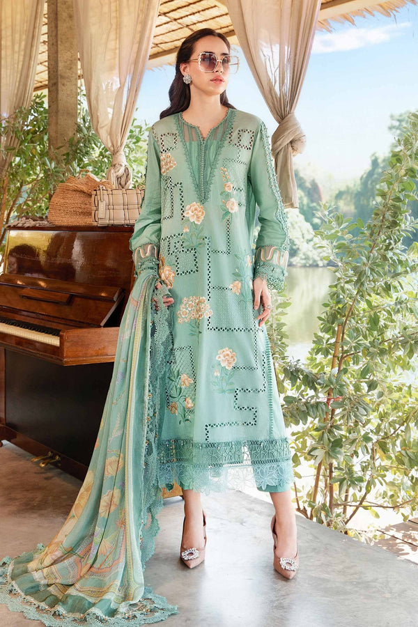 MPT-2501-B I 3 Piece Unstitched Printed Lawn Suit M Prints I Maria B