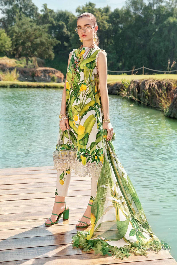 MPT-2503-A I 3 Piece Unstitched Printed Lawn Suit M Prints I Maria B