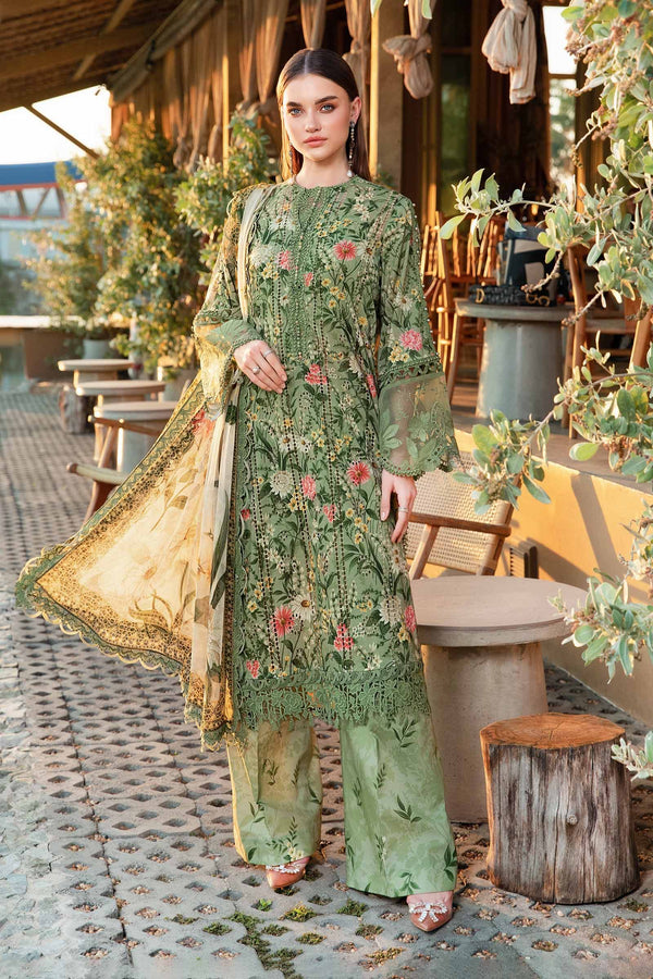 MPT-2508-B I 3 Piece Unstitched Printed Lawn Suit M Prints I Maria B