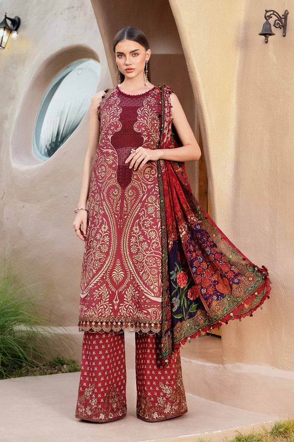 MPT-2512-A I 3 Piece Unstitched Printed Lawn Suit M Prints I Maria B