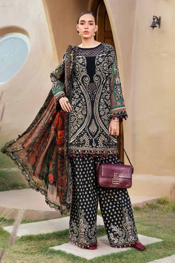 MPT-2512-B I 3 Piece Unstitched Printed Lawn Suit M Prints I Maria B