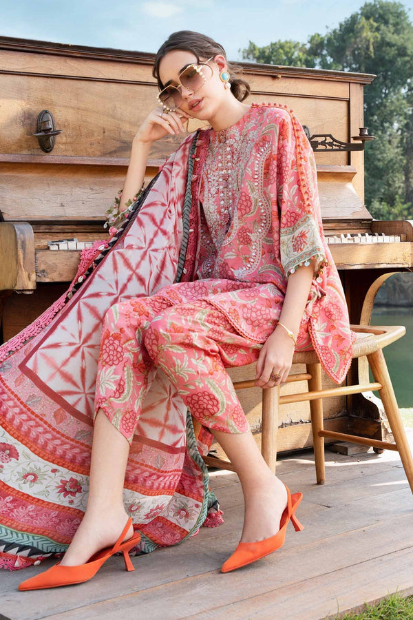 MPT-2513-A I 3 Piece Unstitched Printed Lawn Suit M Prints I Maria B