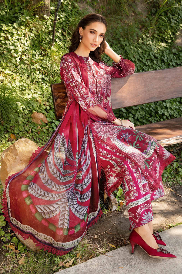 MPT-2514-B I 3 Piece Unstitched Printed Lawn Suit M Prints I Maria B