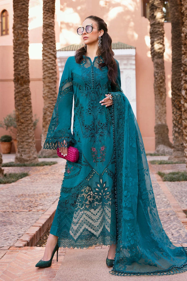 D-2513-B I 3 Piece Unstitched Embroidered Lawn Suit I Maria B