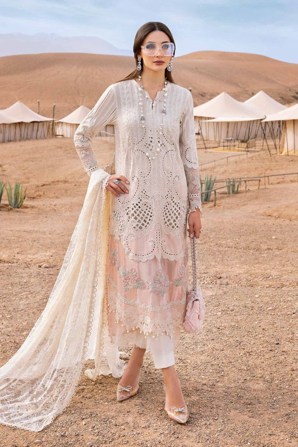 D-2515-A I 3 Piece Unstitched Embroidered Lawn Suit I Maria B