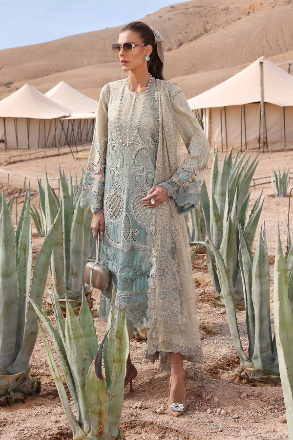 D-2515-B I 3 Piece Unstitched Embroidered Lawn Suit I Maria B