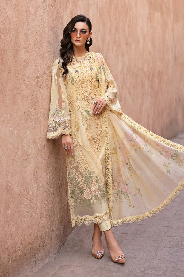 D-2507-B I 3 Piece Unstitched Embroidered Lawn Suit I Maria B