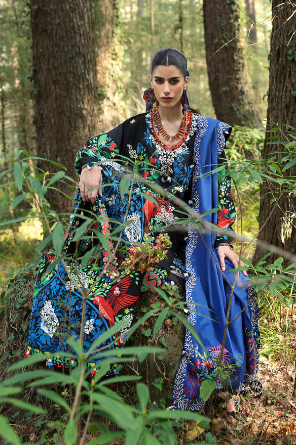 BLACK SOLANA (ZL25-03 A) I Lawn '25 I Zaha by Khadija Shah